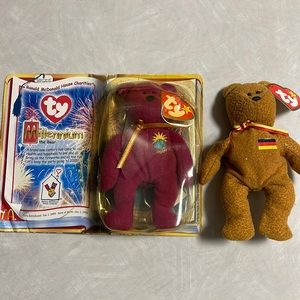 Ty beanie. Millennium and Germania the bears. 1999 Mc Donald’s collect…